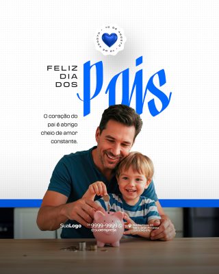 Feliz Dia dos Pais 10 de Agosto Social Media PSD Editável