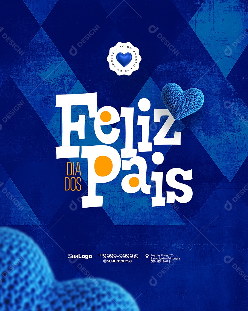 Feliz Dia dos Pais 10 de Agosto Social Media PSD Editável
