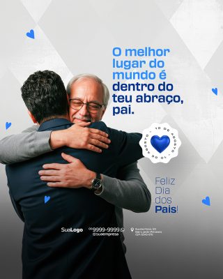 Feliz Dia dos Pais 10 de Agosto Social Media PSD Editável