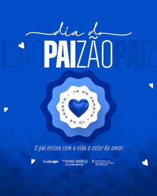 Feliz Dia dos Pais 10 de Agosto Social Media PSD Editável