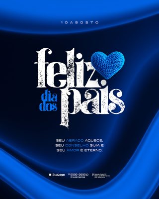 Feliz Dia dos Pais 10 de Agosto Social Media PSD Editável