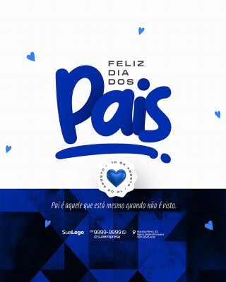 Feliz Dia dos Pais 10 de Agosto Social Media PSD Editável