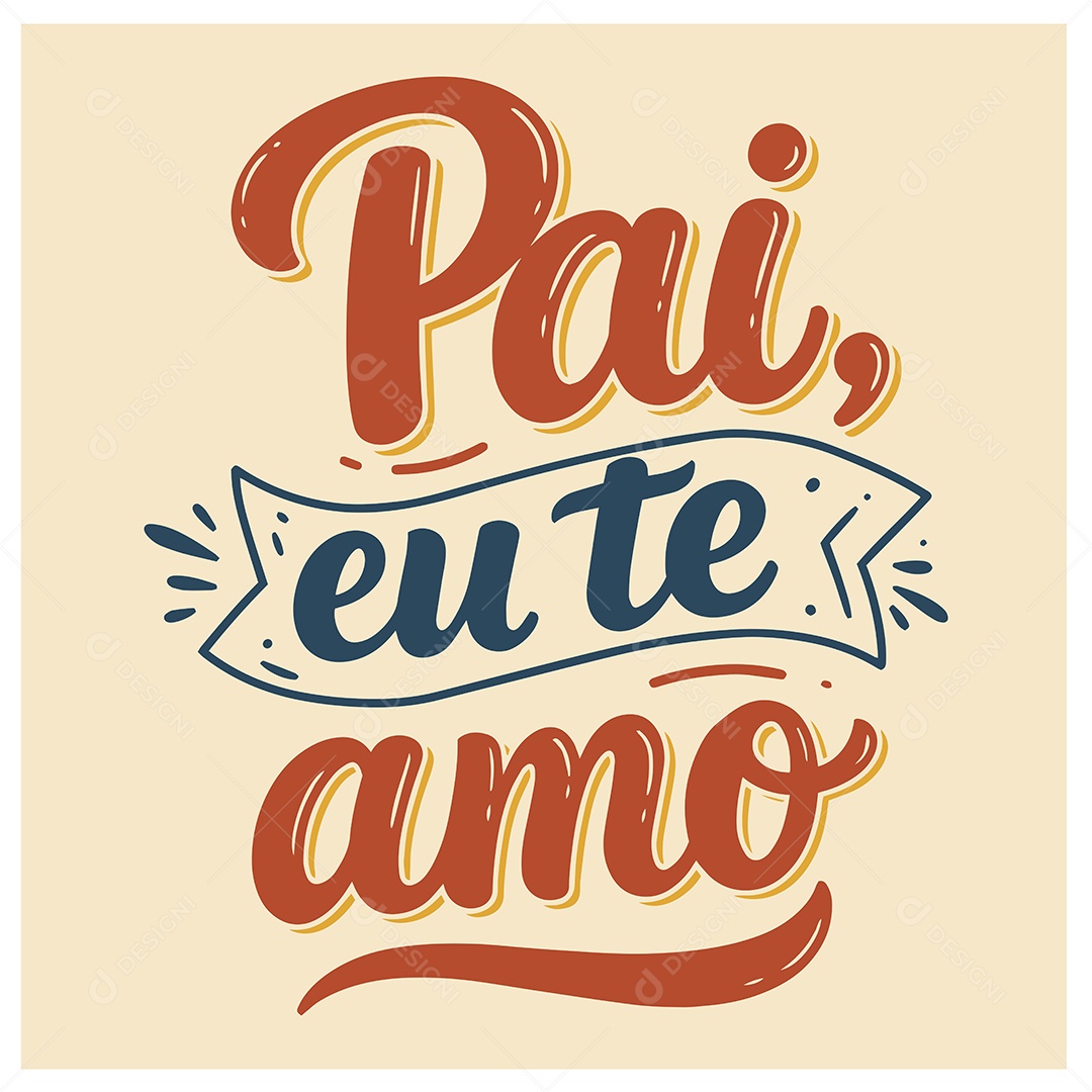 Lettering Dia dos Pais Ilustração Vetor EPS
