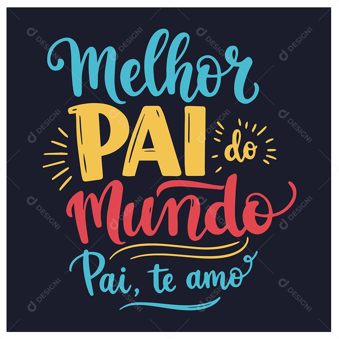 Lettering Dia dos Pais Ilustração Vetor EPS