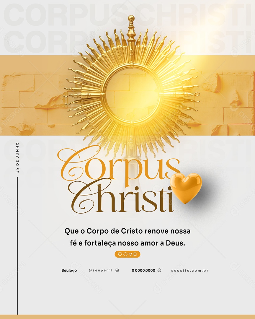 Dia De Corpus Christi 19 De Junho Social Media PSD Editável