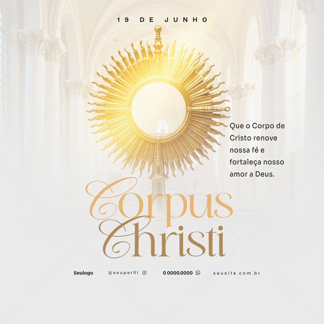 Dia De Corpus Christi 19 De Junho Social Media PSD Editável