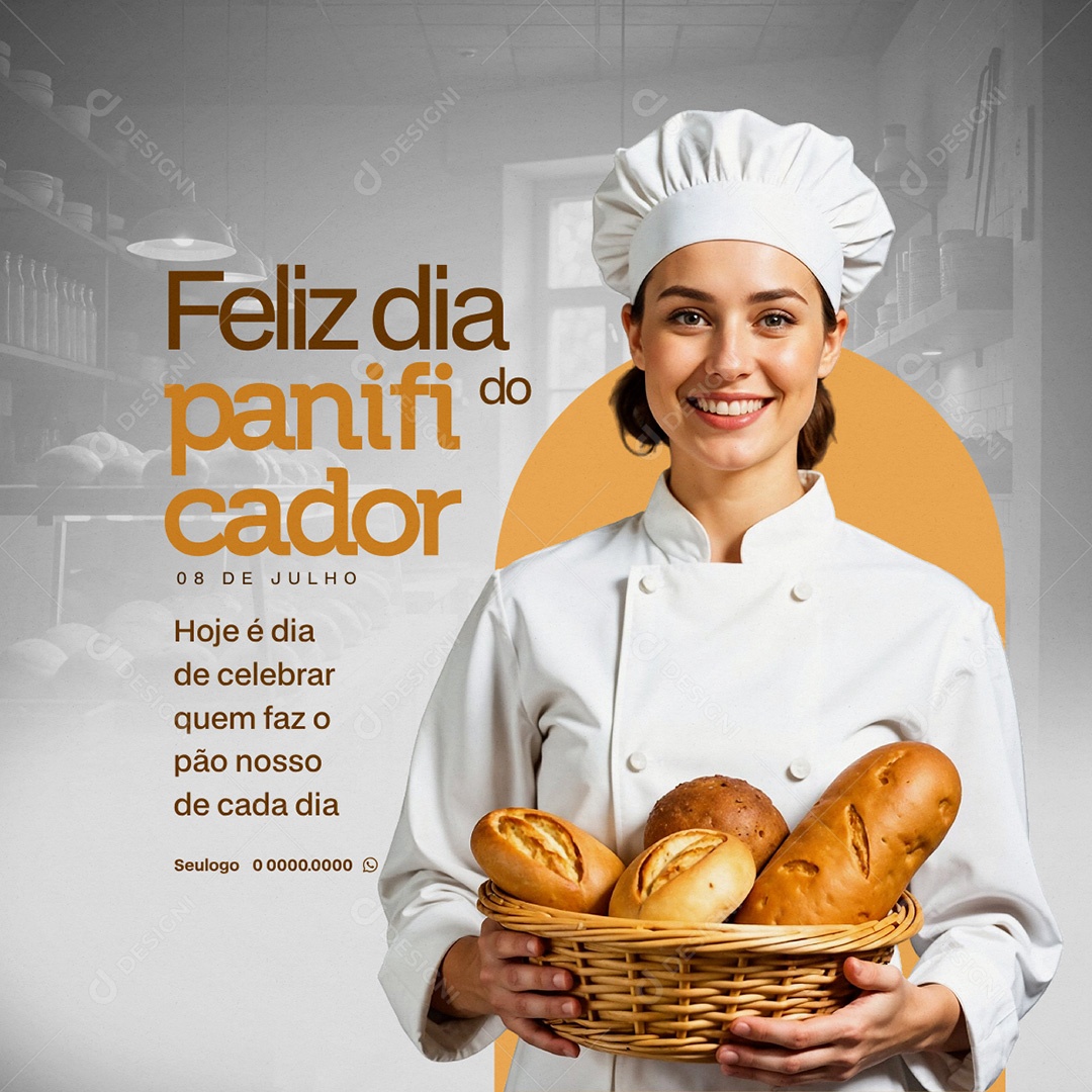 Dia do Panificador 08 de Julho Social Media PSD Editável