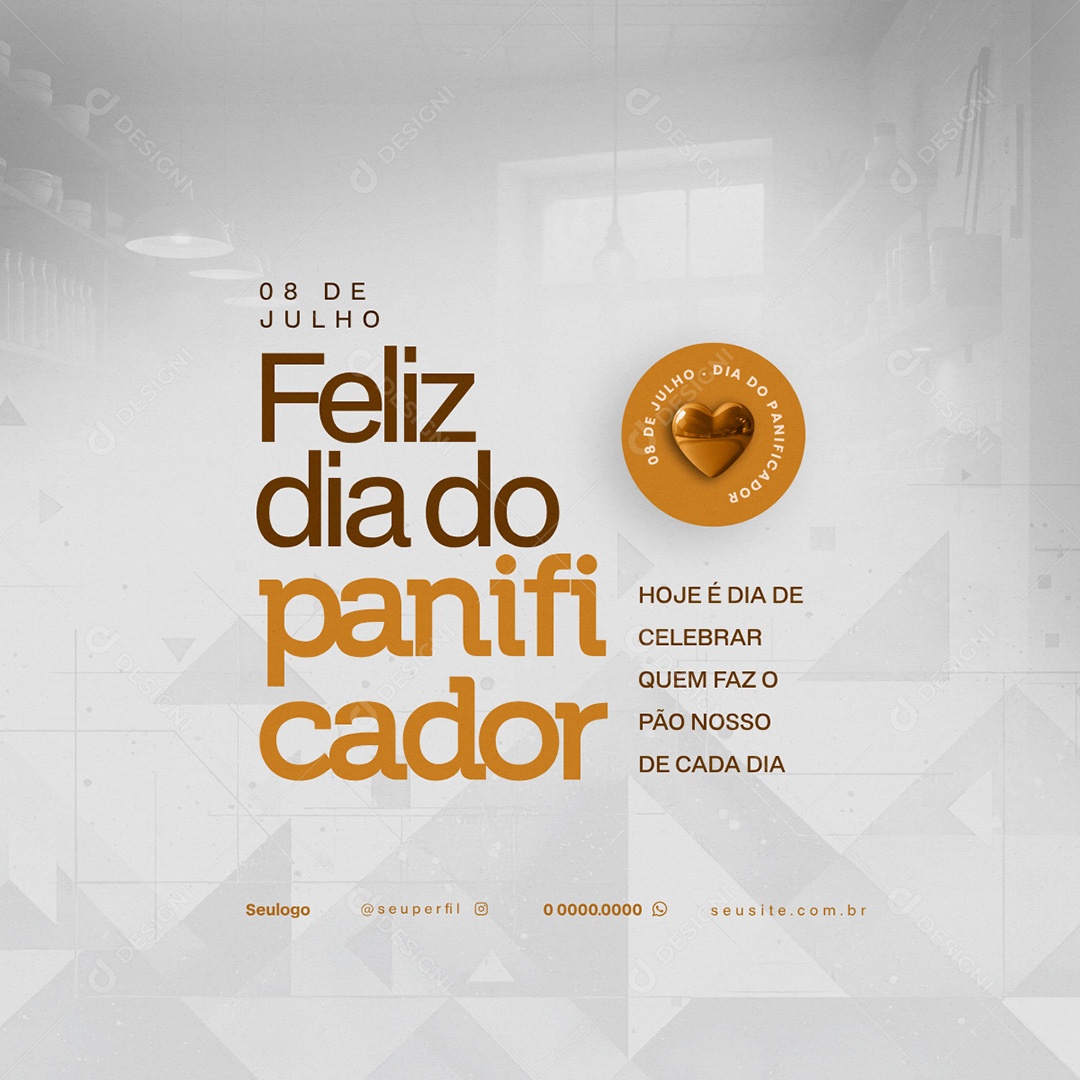 Dia do Panificador 08 de Julho Social Media PSD Editável
