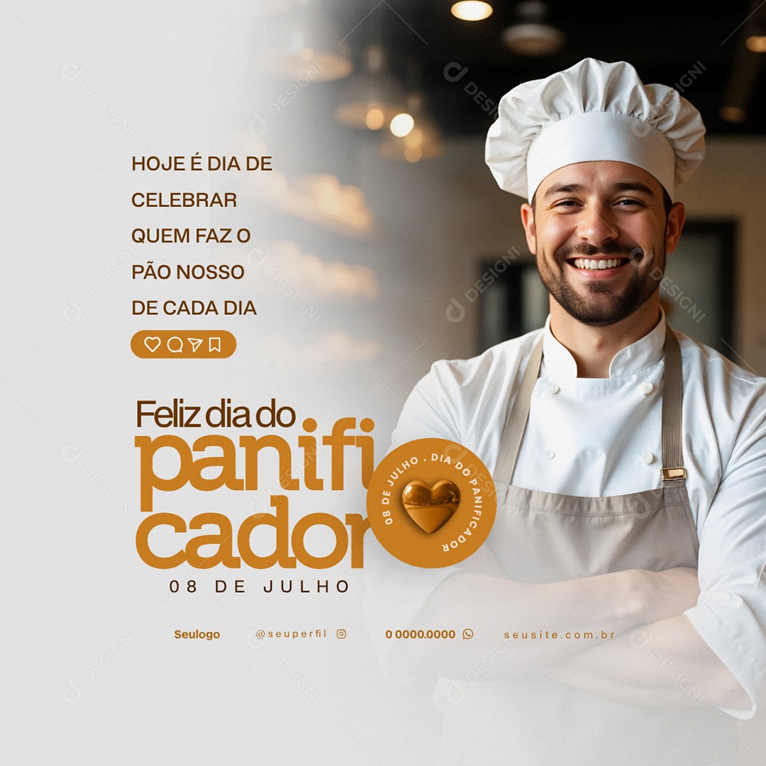 Dia do Panificador 08 de Julho Social Media PSD Editável