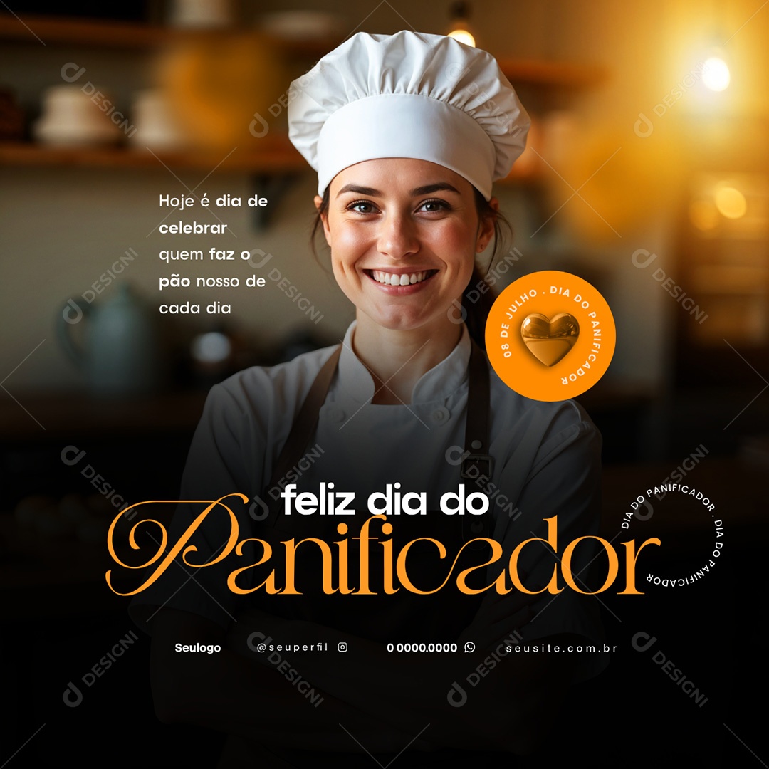Dia do Panificador 08 de Julho Social Media PSD Editável