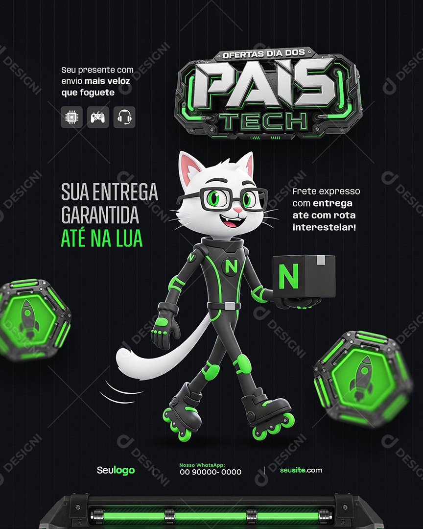 Oferta Dia Dos Pais Sua Entrega Garantida Até Na Lua Social Media PSD Editável