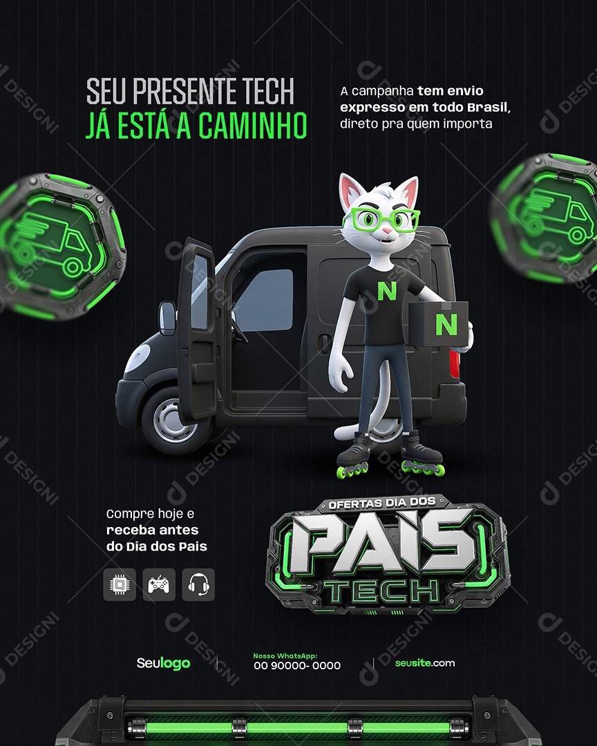 Oferta Dia Dos Pais Seu Presente Está A Caminho Social Media PSD Editável