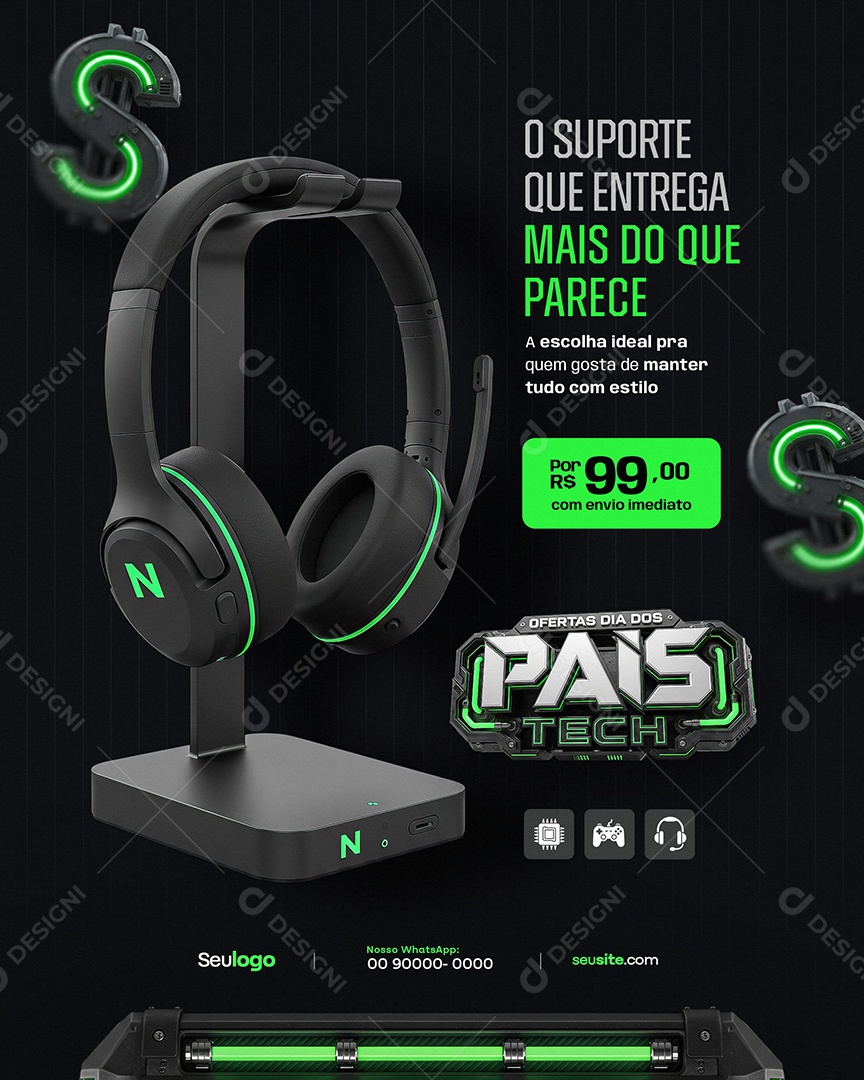 Oferta Dia Dos Pais O Suporte Que Entrega Mais Do Que Parece Social Media PSD Editável