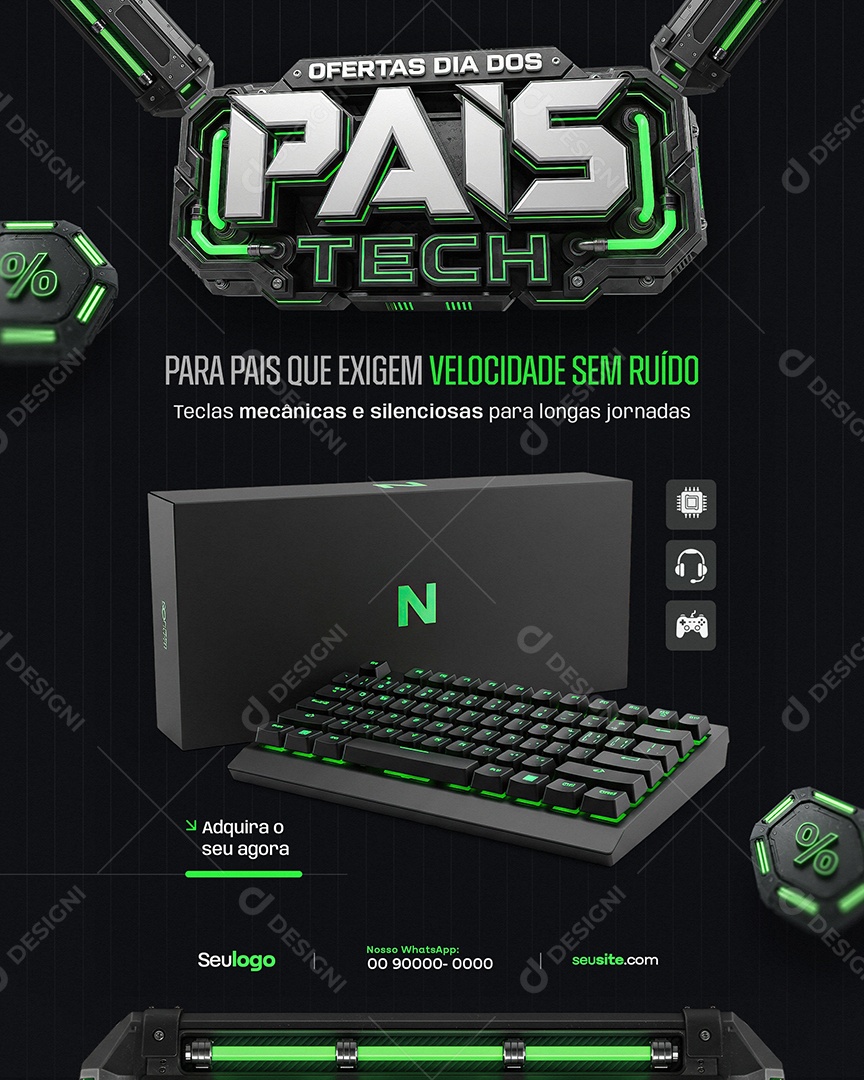 Oferta Dia Dos Pais Para Pais Que Velocidade Sem Ruído Social Media PSD Editável