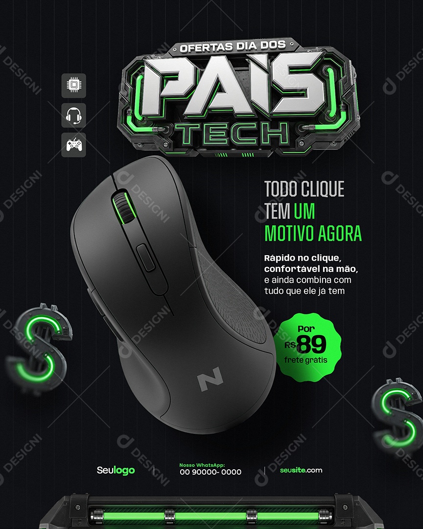 Oferta Dia Dos Pais Todo Clique Tem Um Motivo Agora Social Media PSD Editável