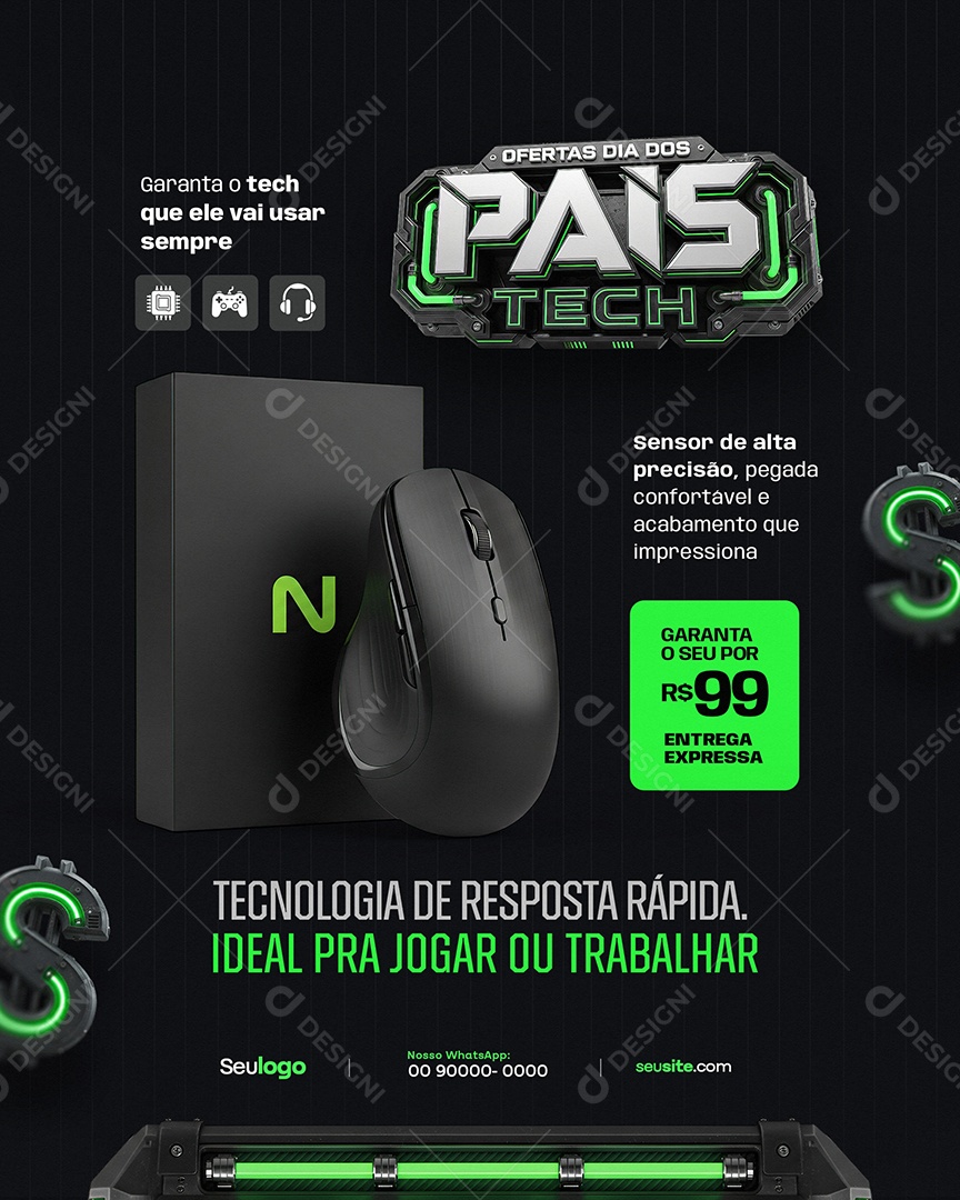 Oferta Dia Dos Pais Sensor Dia Dos Pais Social Media PSD Editável