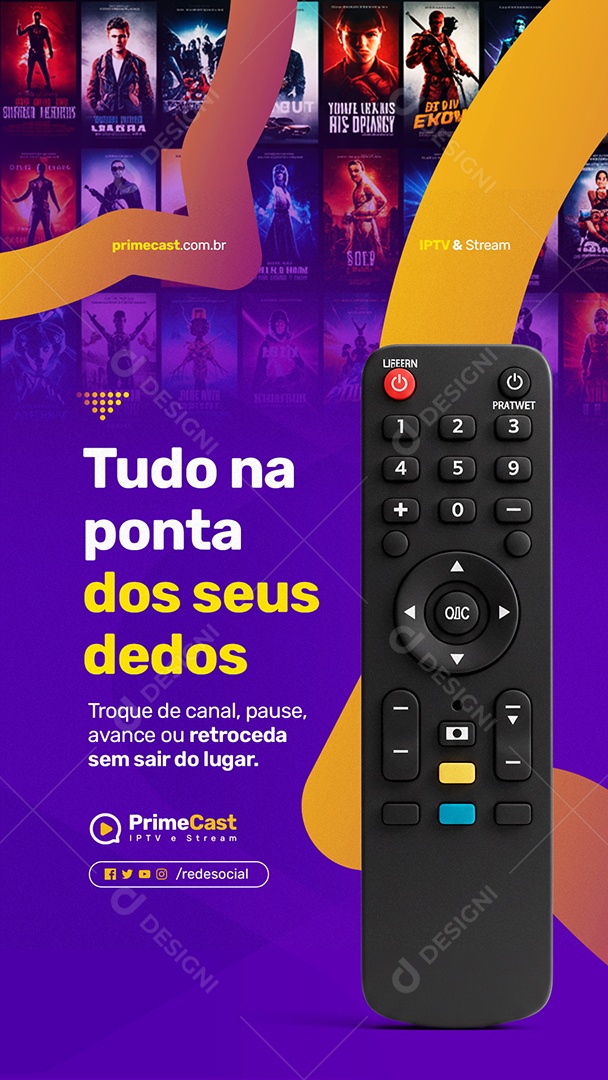Story IPTV Tudo na Ponta dos Seus Dedos Social Media PSD Editável
