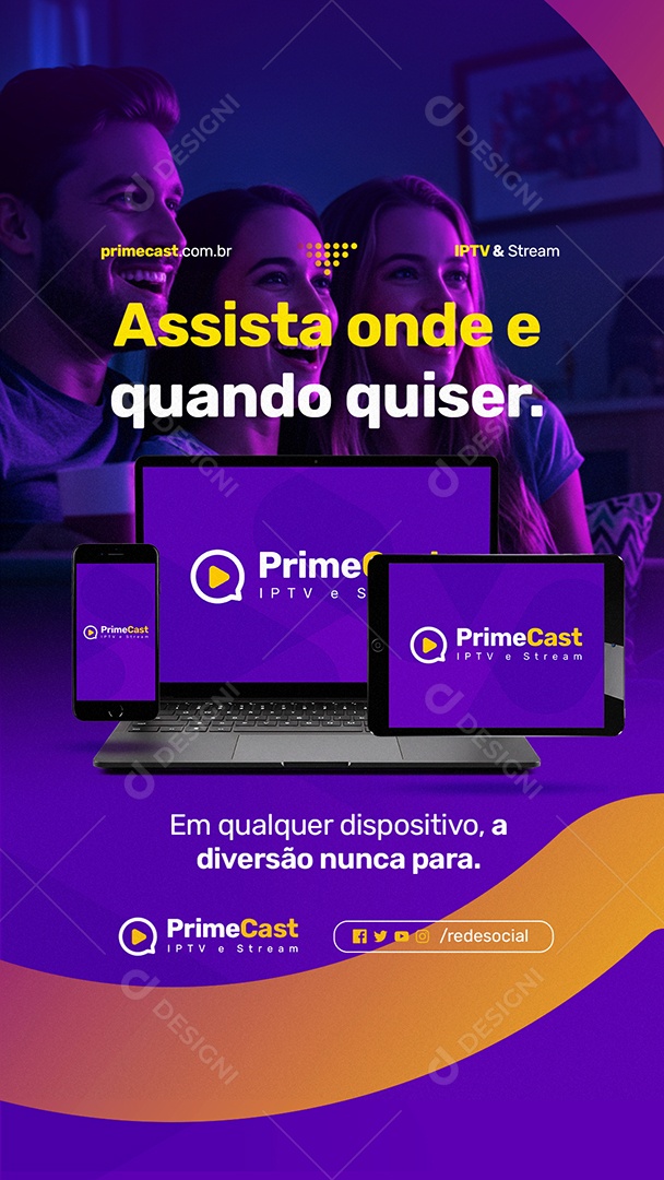 Story IPTV Assista Onde e Quando Quiser Social Media PSD Editável