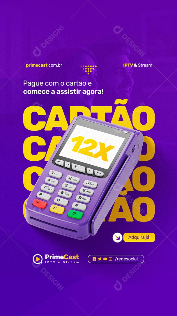 Story IPTV Pague com Cartão Social Media PSD Editável