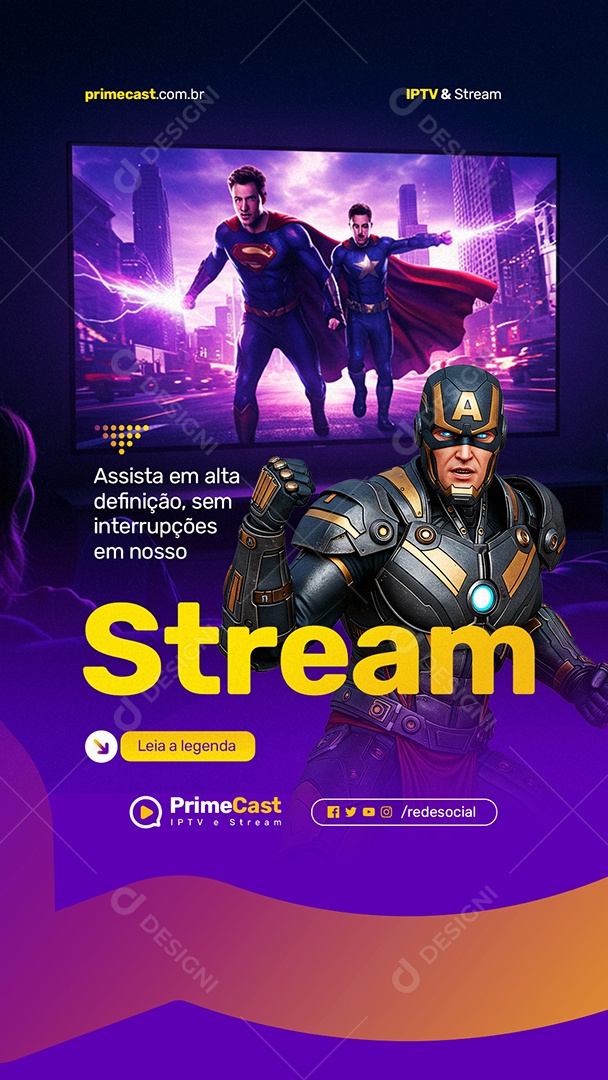 Story IPTV Stream Social Media PSD Editável