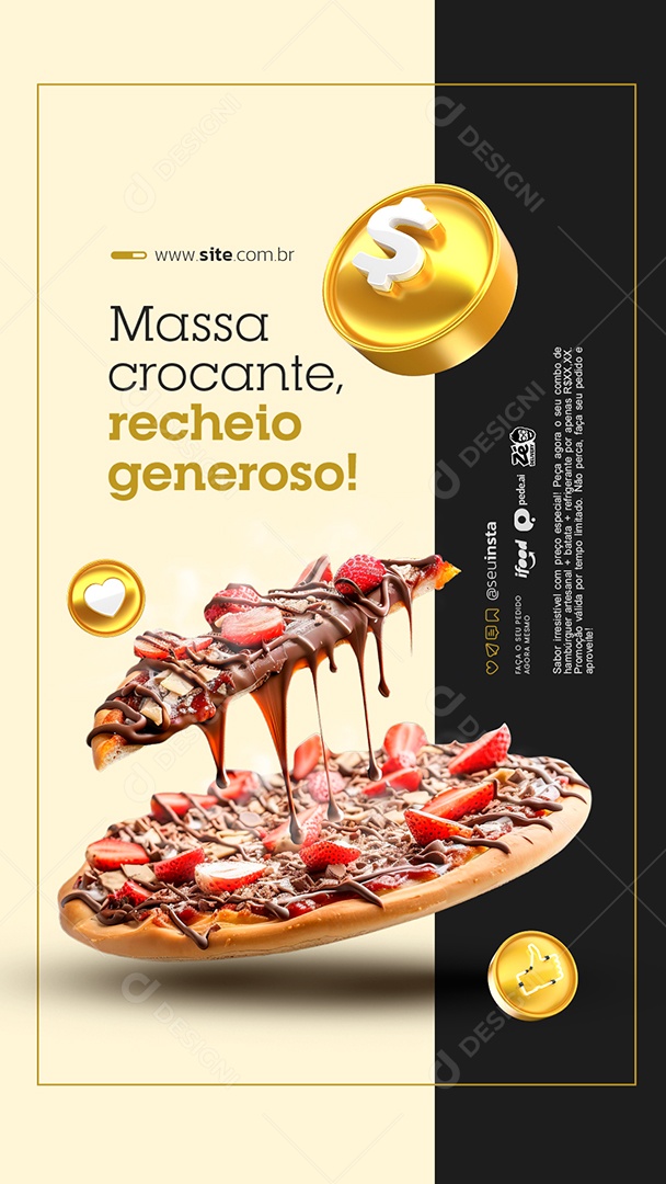 Story Lanchonete Massa Crocante Social Media PSD Editável