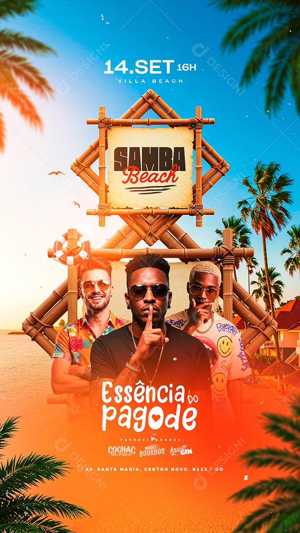Story Flyer Samba Beach Social Media PSD Editável