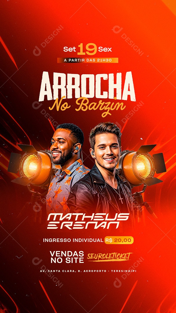 Story Flyer Arrocha no Barzin Social Media PSD Editável