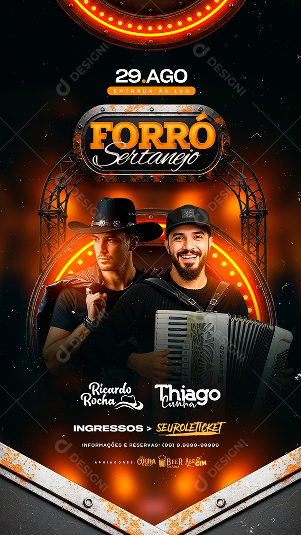 Story Flyer Próximos Shows Forró Sertanejo Social Media PSD Editável