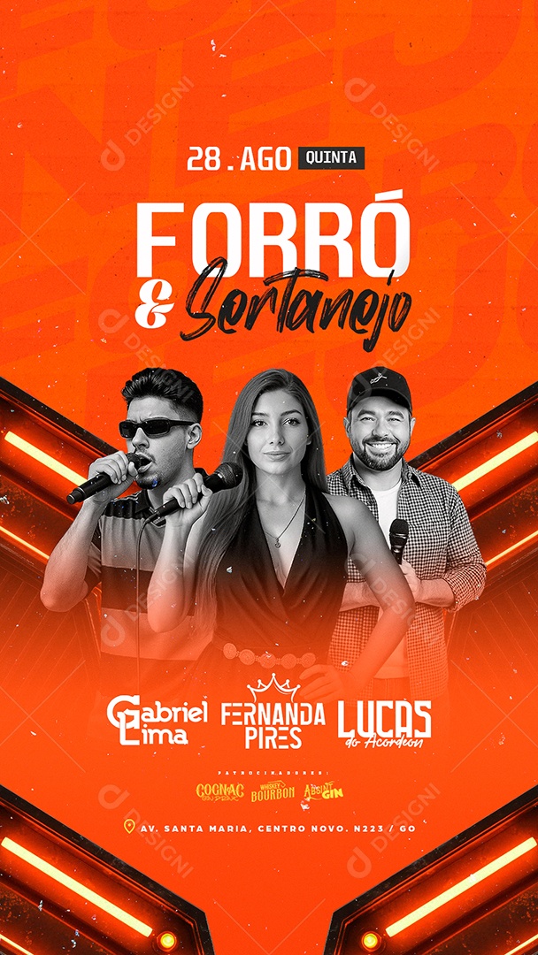 Story Flyer Próximos Shows Forró e Sertanejo Social Media PSD Editável