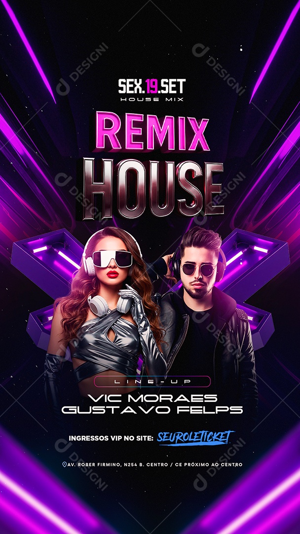 Story Flyer Remix House Social Media PSD Editável