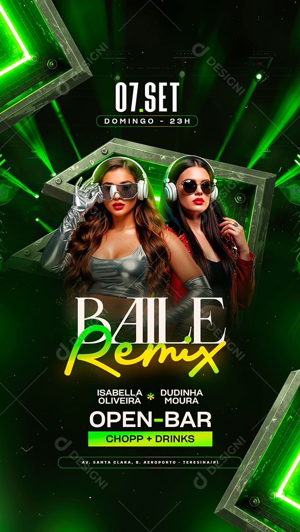 Story Flyer Baile Remix Social Media PSD Editável