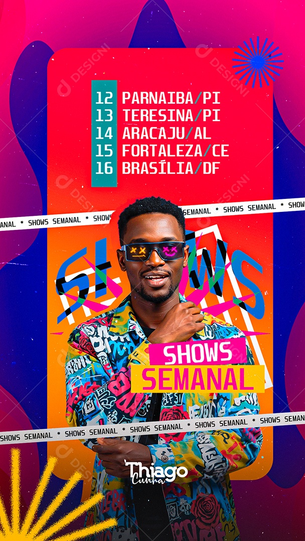 Story Flyer Shows Semanal Social Media PSD Editável