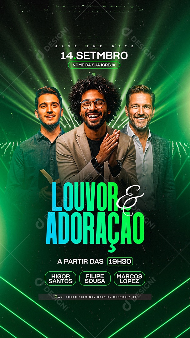 Story Flyer Gospel Louvor e Adoração Social Media PSD Editável