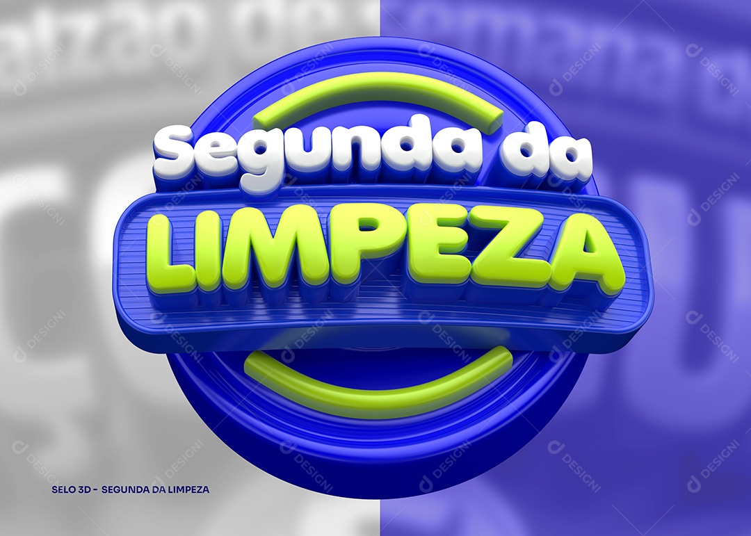 Selo 3D Segunda da Limpeza para Composição PSD