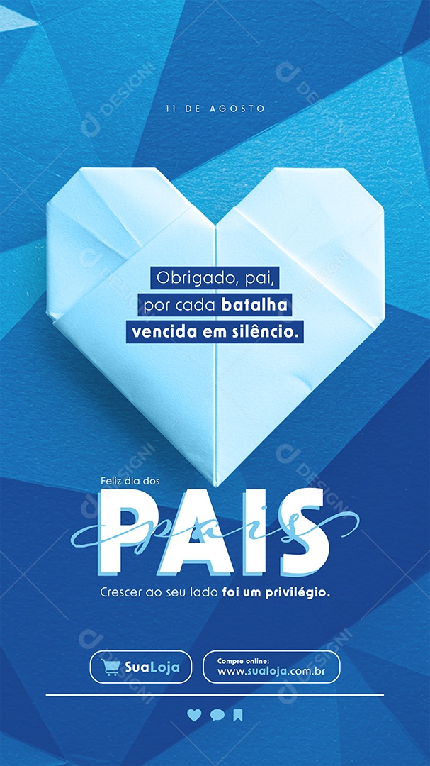 Feliz Dia dos Pais 10 de Agosto Story Social Media PSD Editável