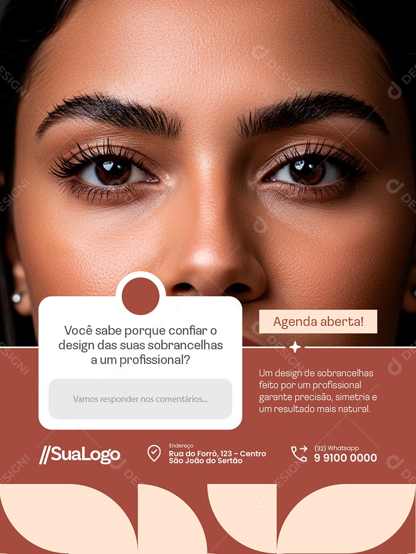 Sobrancelha Agenda Aberta Você Sabe Porque Confiar Social Media PSD Editável