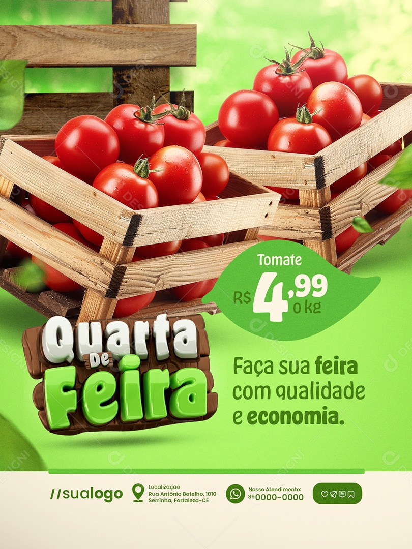 Quarta da Feira Tomate Faça sua Feira Social Media PSD Editável