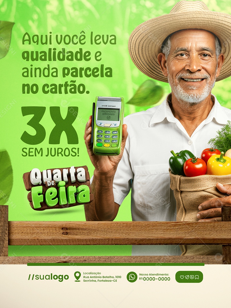 Quarta da Feira Parcela no Cartão Social Media PSD Editável