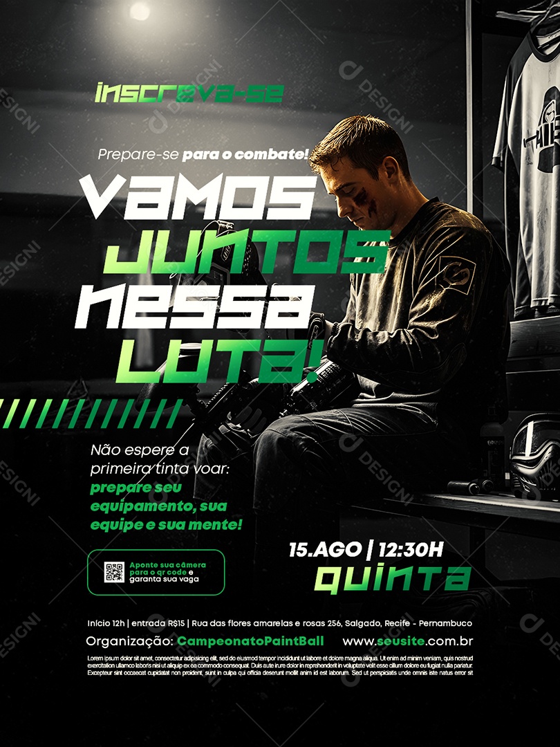 Campeonato Paintball Vamos Juntos Social Media PSD Editável