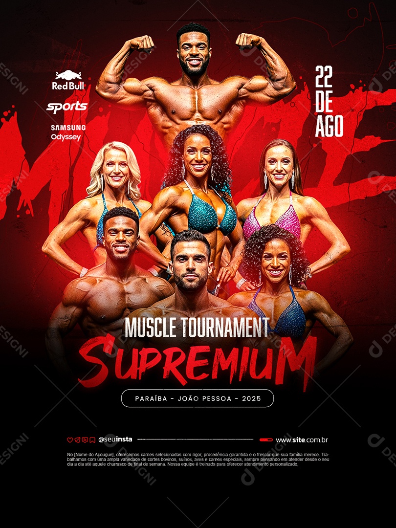 Campeonato Fisiculturismo Treinamento Social Media PSD Editável