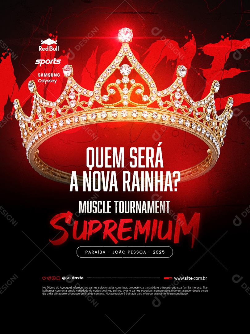 Campeonato Fisiculturismo Quem Será A Nova Rainha Social Media PSD Editável