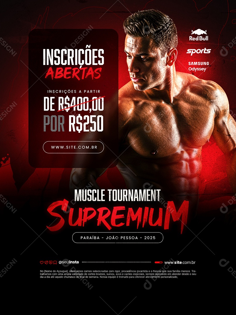 Campeonato Fisiculturismo Supremium Social Media PSD Editável