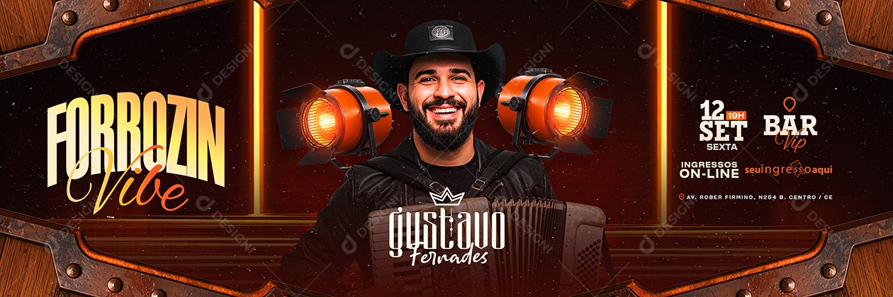 Carrossel Flyer Forrozin Vibe Social Media PSD Editável