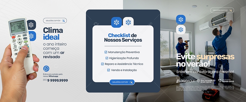 Carrossel Ar Condicionado Clima Ideal Social Media PSD Editável