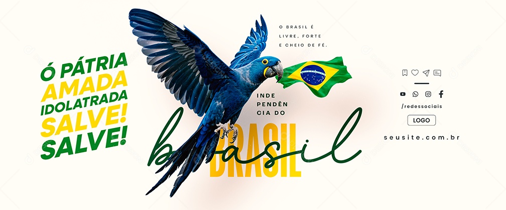Carrossel Dia da Independência do Brasil 07 de Setembro Ó Pátria Social Media PSD Editável