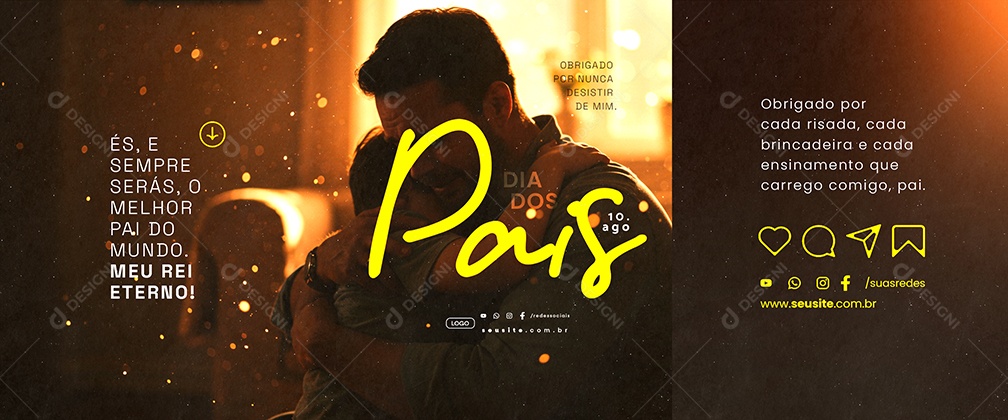 Carrossel Dia dos Pais 10 de Agosto Social Media PSD Editável