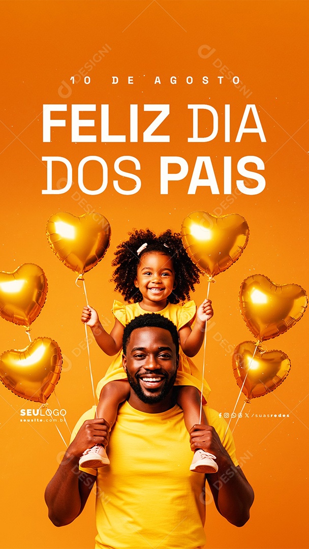 Story Feliz Dia dos Pais 10 de Agosto Social Media PSD Editável