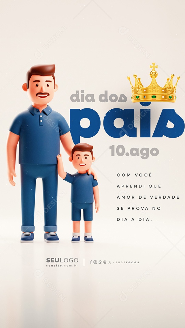 Story Dia dos Pais 10 de Agosto Social Media PSD Editável