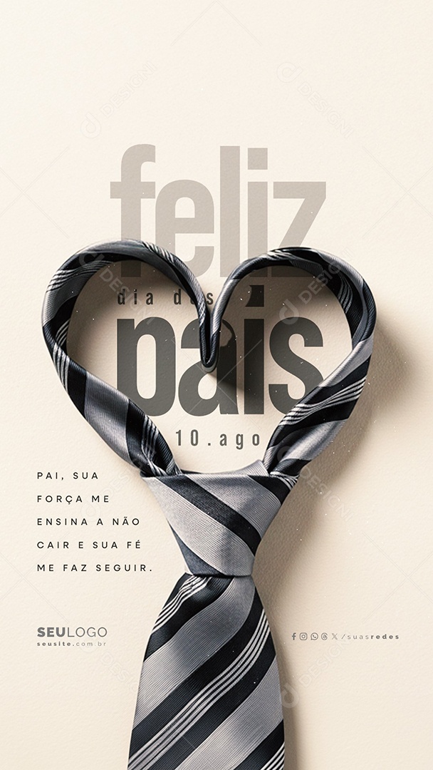 Story Feliz Dia dos Pais 10 de Agosto Social Media PSD Editável