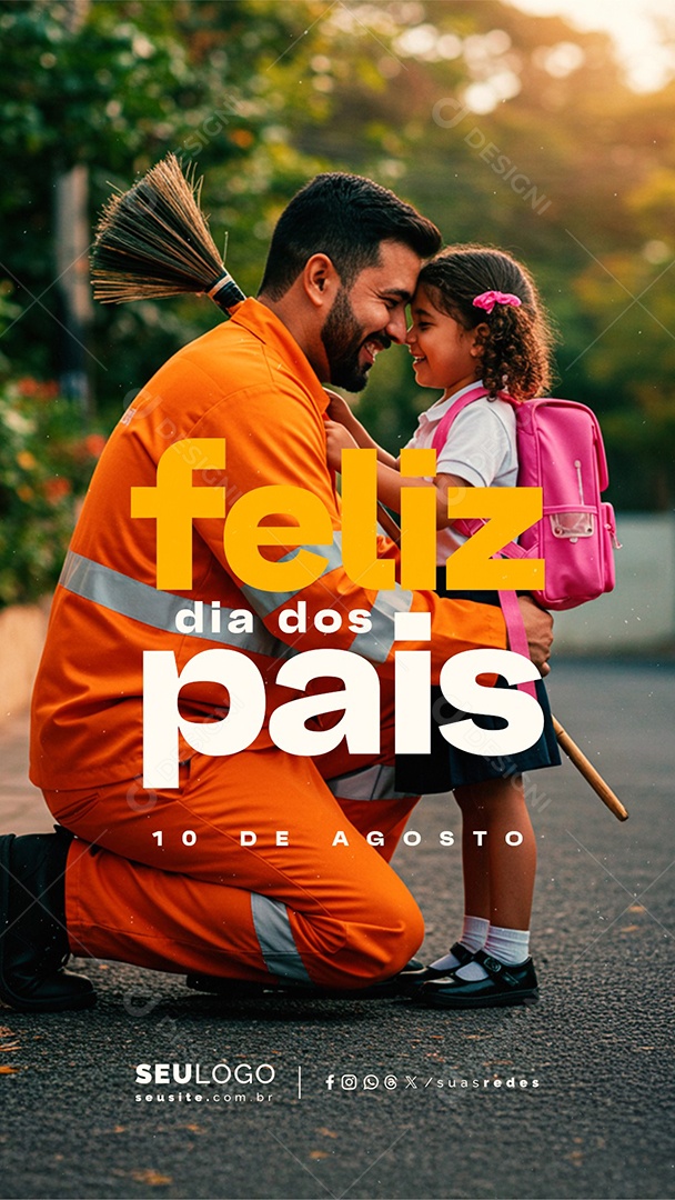 Story Feliz Dia dos Pais 10 de Agosto Social Media PSD Editável